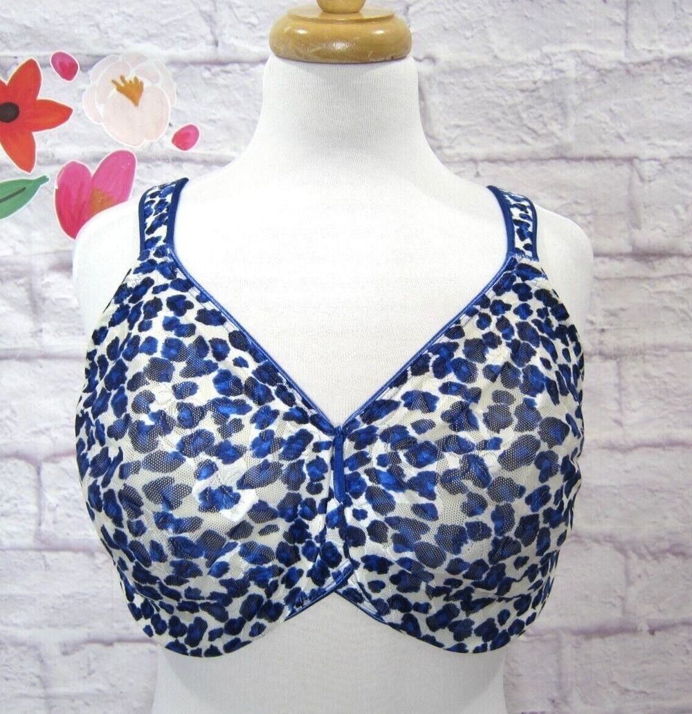 Wacoal Women's Awareness 38DDD Full Figure Underwire Bra Blue Leopard 855167